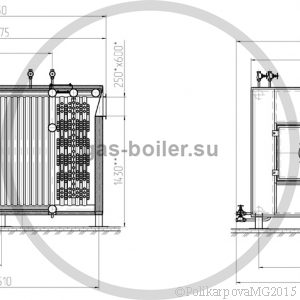 Чертеж водогрейного газового котла 1,1 МВт