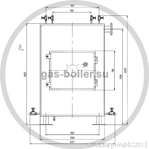 Чертеж водогрейного газового котла 700 кВт